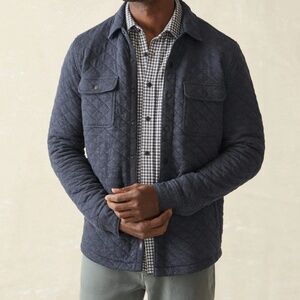 Faherty Jacket Epic Quilted Fleece CPO - Navy Melange